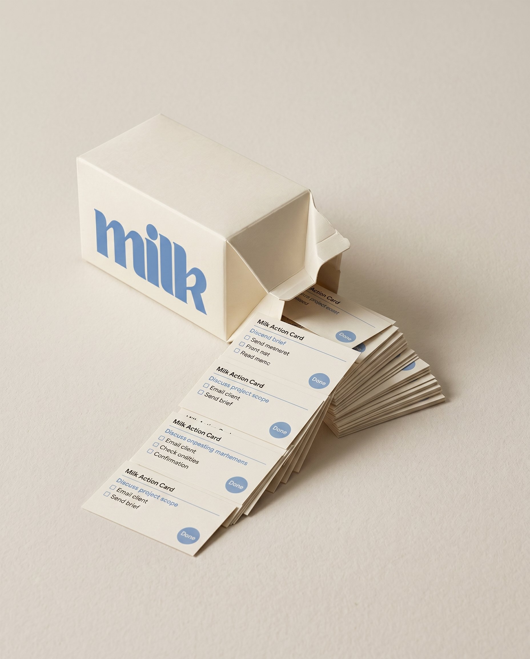 A carton of Milk pouring out Action Cards